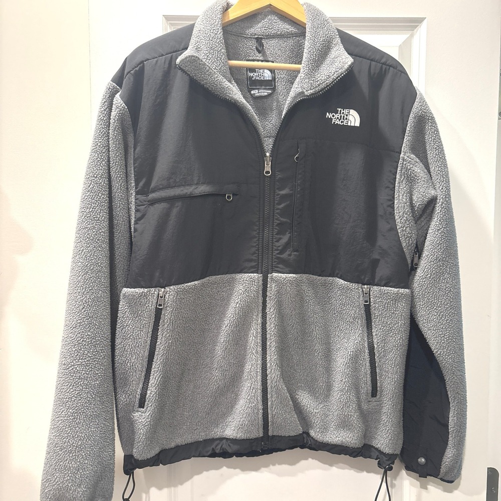 The North Face Denali Fleece Jacket Mens Medium Grey Black Full Zip Denali 2